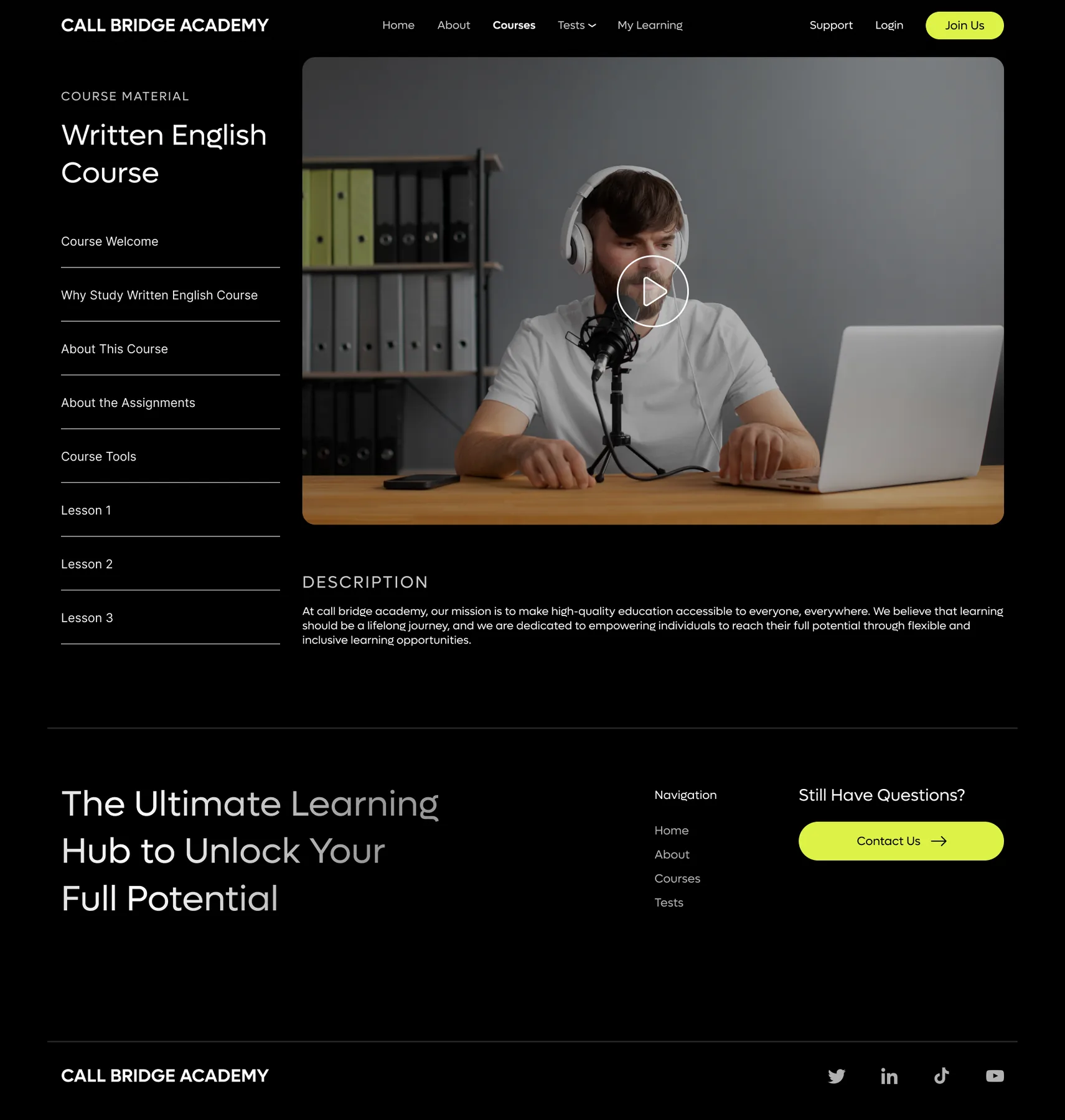 Call Bridge Academy — UI/UX